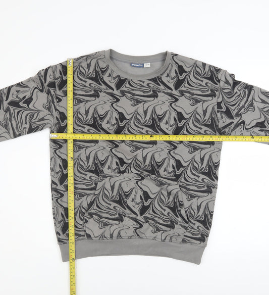 Pepperts Boys Grey Geometric Print Pullover Sweatshirt Size 12-13 Years