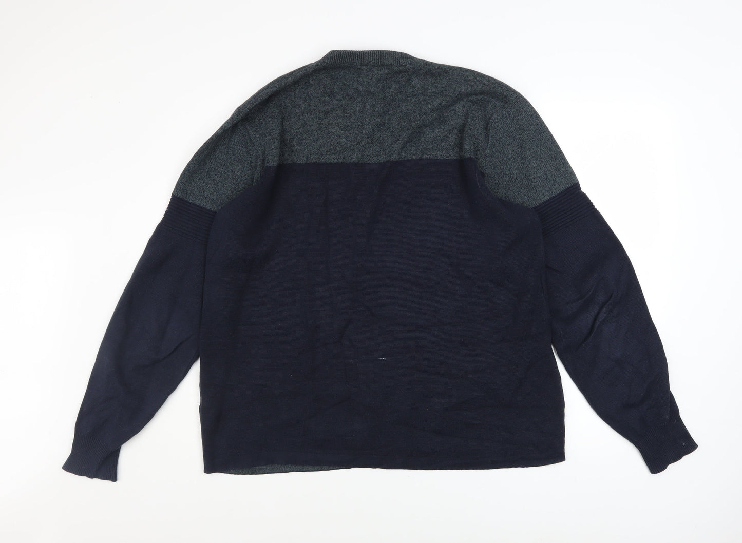 Diesel Men’s Blue Cotton Crew Neck Pullover Jumper Size L