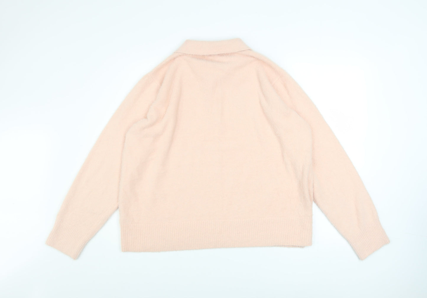 Gallery Women Blush Pink Collared Henley Sweater XL Soft Knit
