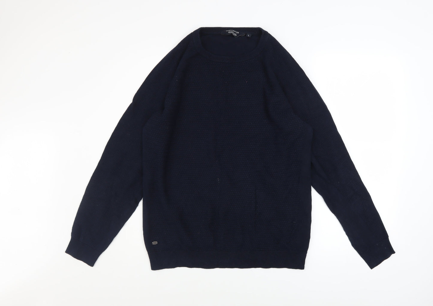 Kensington Eastside Men's Blue Cotton Crew Neck Jumper L