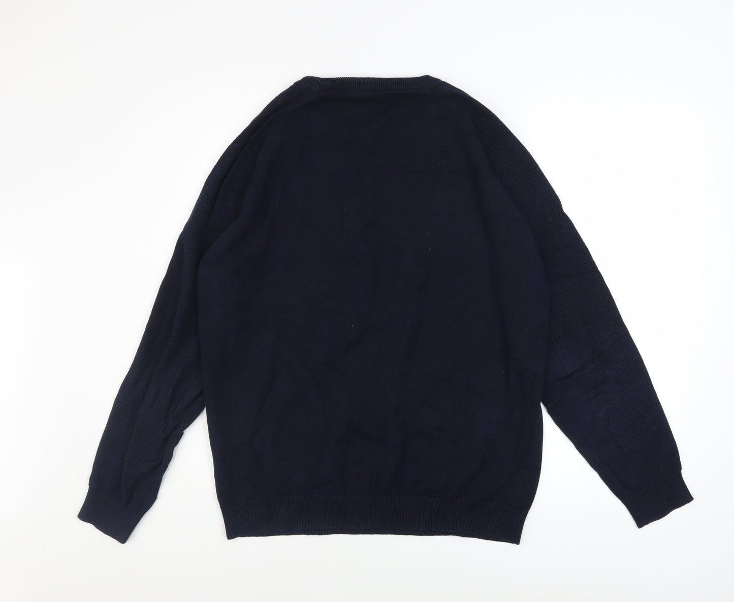 Kensington Eastside Men's Blue Cotton Crew Neck Jumper L