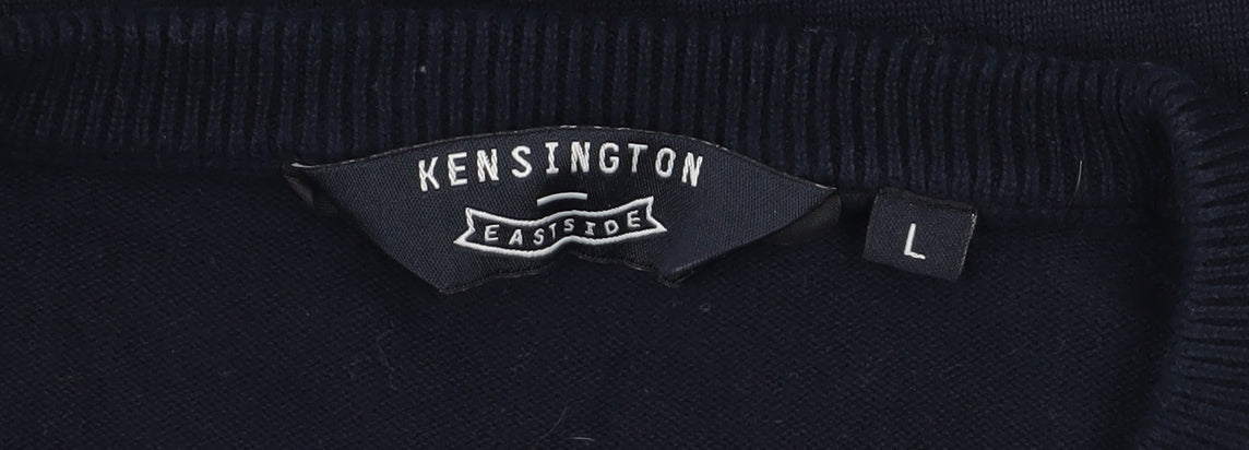 Kensington Eastside Men's Blue Cotton Crew Neck Jumper L