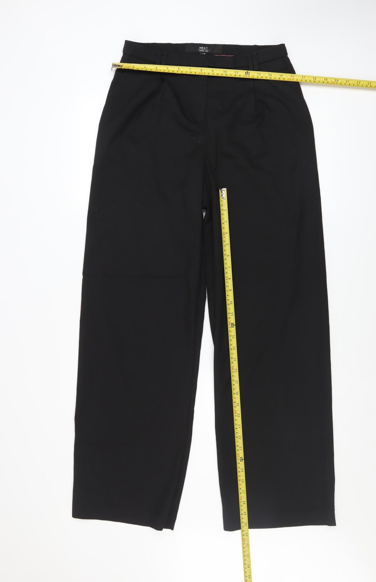 Next Women Black Wide Leg Trousers Size 10L Tailored Workwear