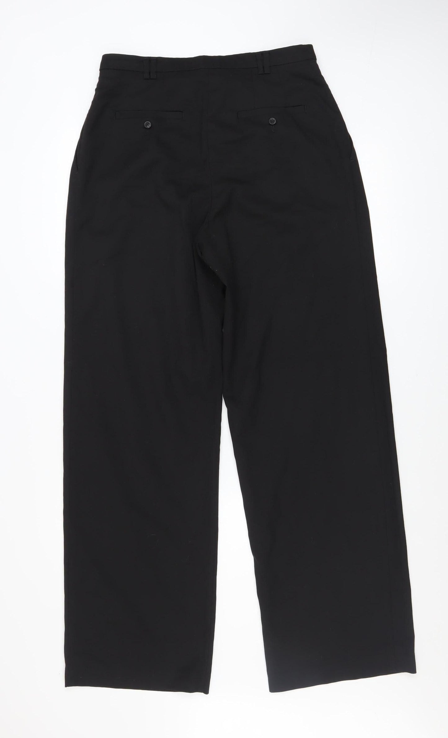Next Women Black Wide Leg Trousers Size 10L Tailored Workwear