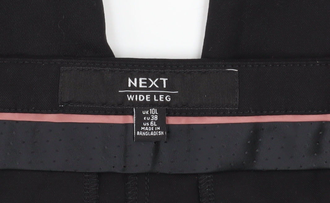 Next Women Black Wide Leg Trousers Size 10L Tailored Workwear