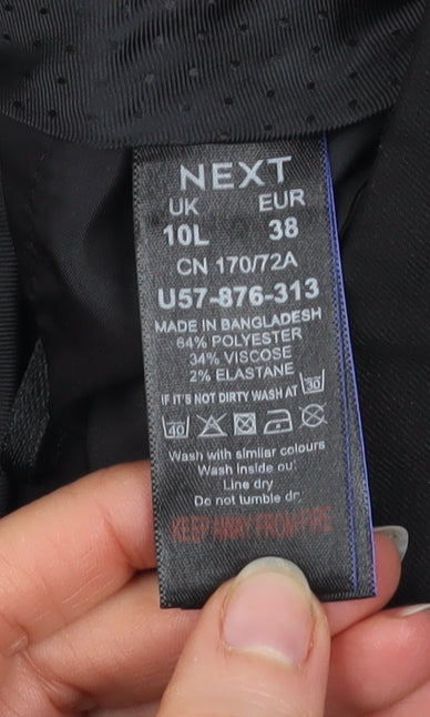 Next Women Black Wide Leg Trousers Size 10L Tailored Workwear