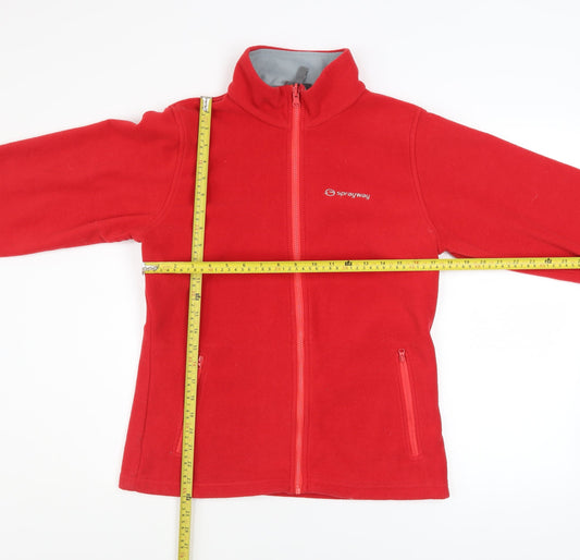 Sprayway Boys Red Fleece Full Zip Jacket 4-5 Years Outdoor Winter Warm