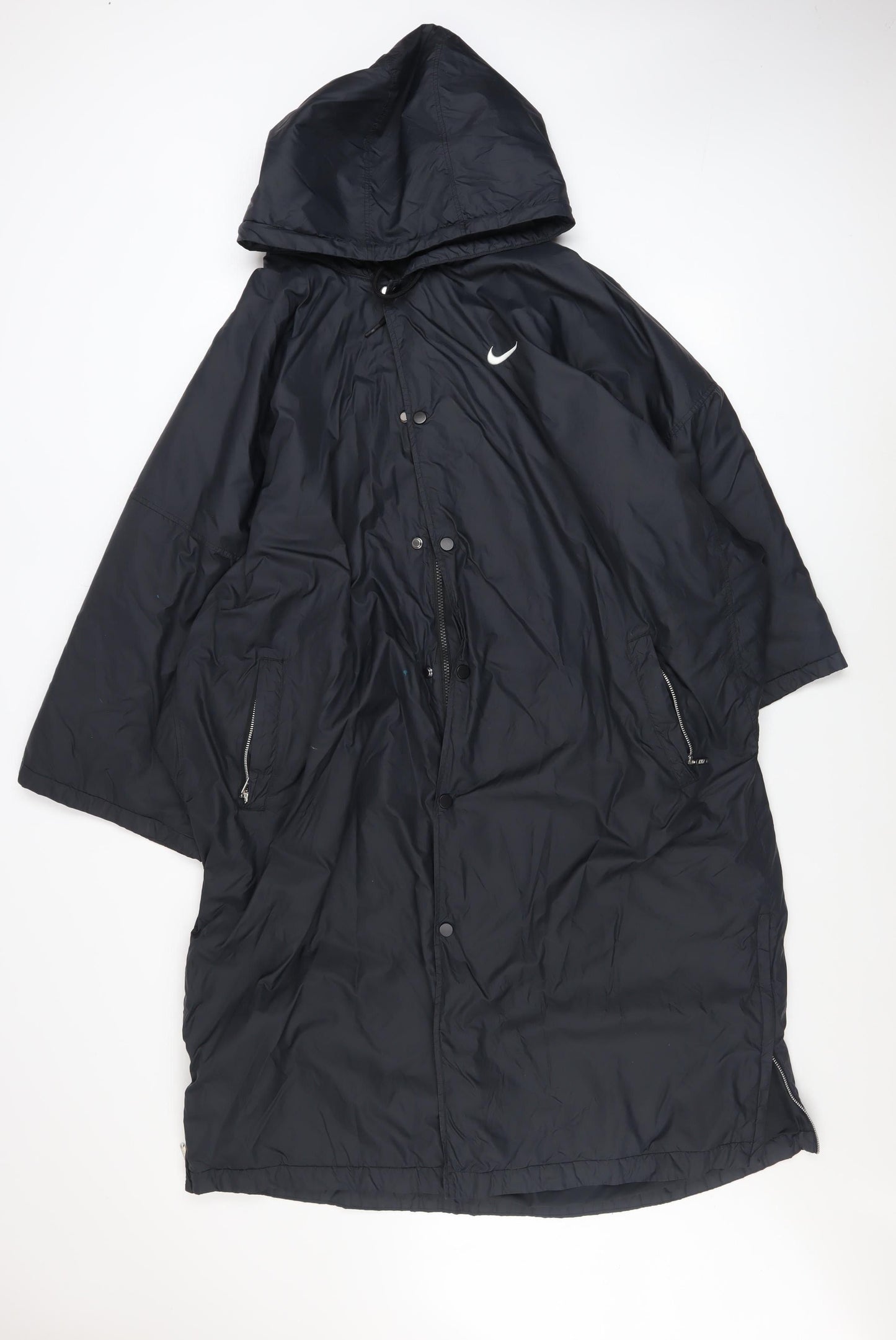 Nike Men's Black Long Hooded Waterproof Rain Coat L
