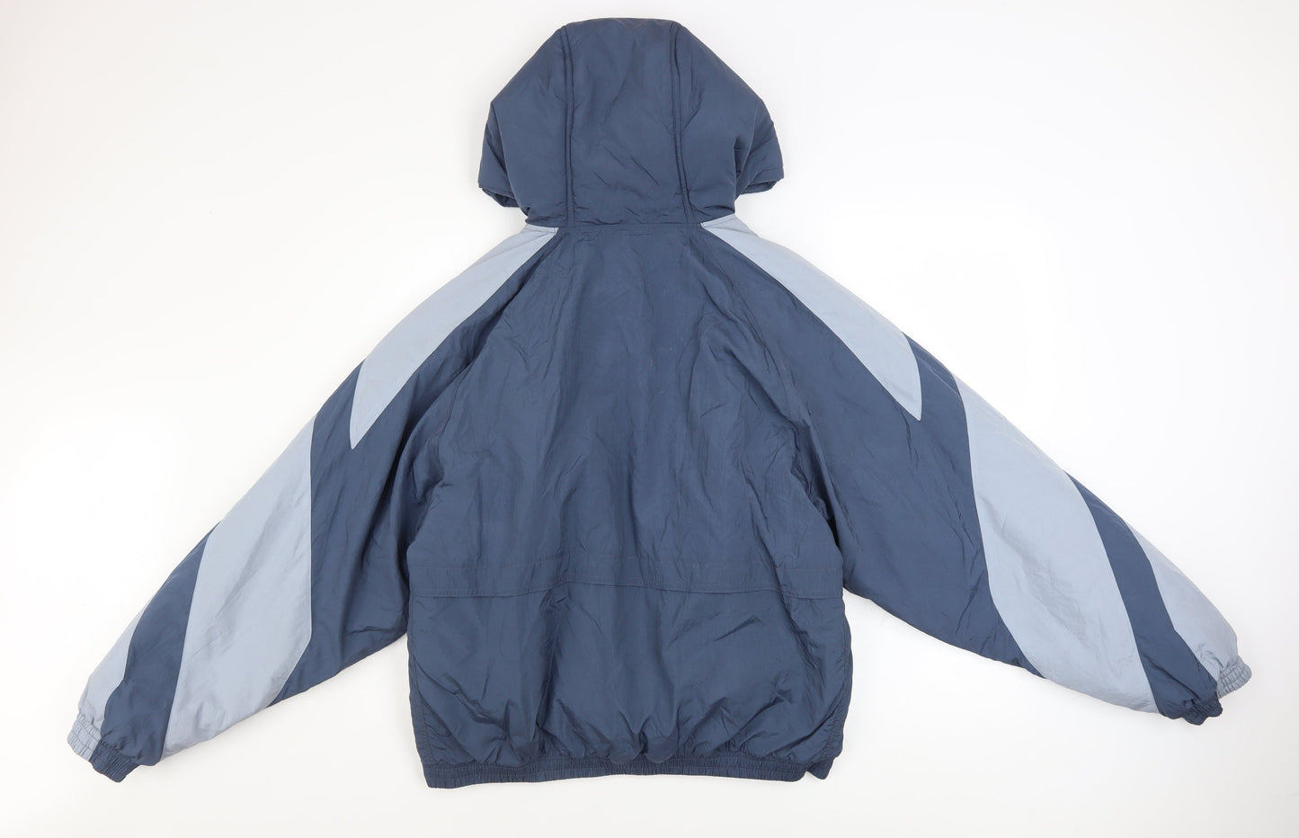 Reebok Women Blue Hooded Anorak Jacket S Retro Sportswear