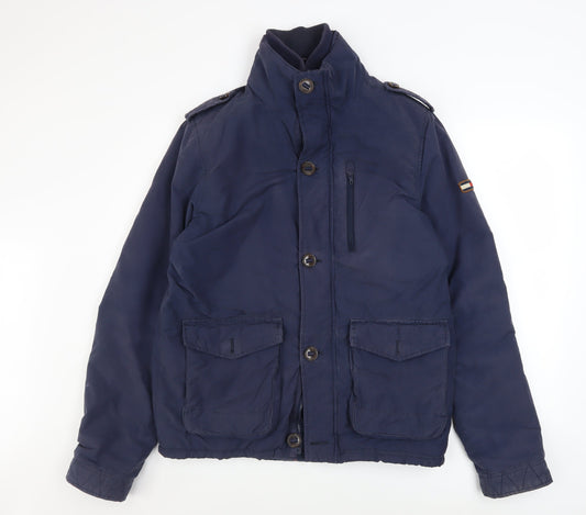 Tommy Hilfiger Men's Blue Military Jacket Size M Cotton Blend