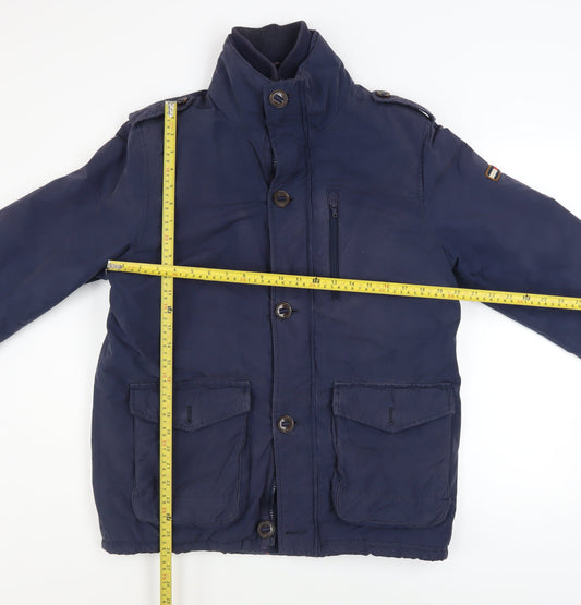 Tommy Hilfiger Men's Blue Military Jacket Size M Cotton Blend