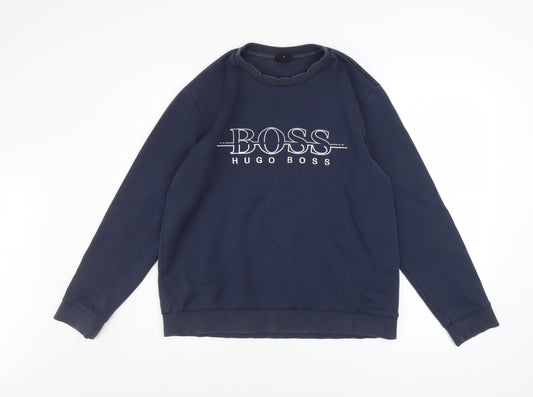 Hugo Boss Men's Blue Slim Fit Logo Sweatshirt XL