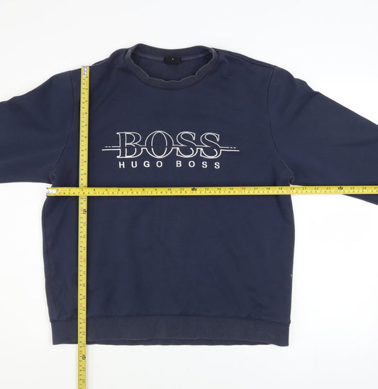 Hugo Boss Men's Blue Slim Fit Logo Sweatshirt XL