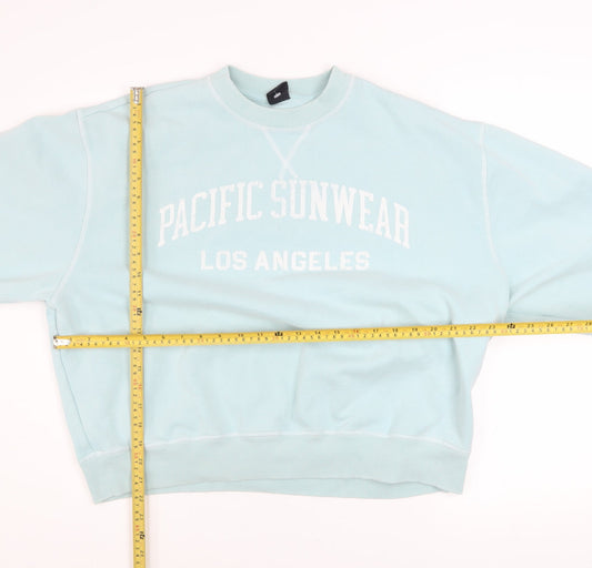 PacSun Women's Blue Pullover Sweatshirt Small Cotton Blend Casual