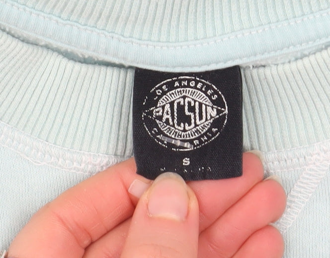 PacSun Women's Blue Pullover Sweatshirt Small Cotton Blend Casual
