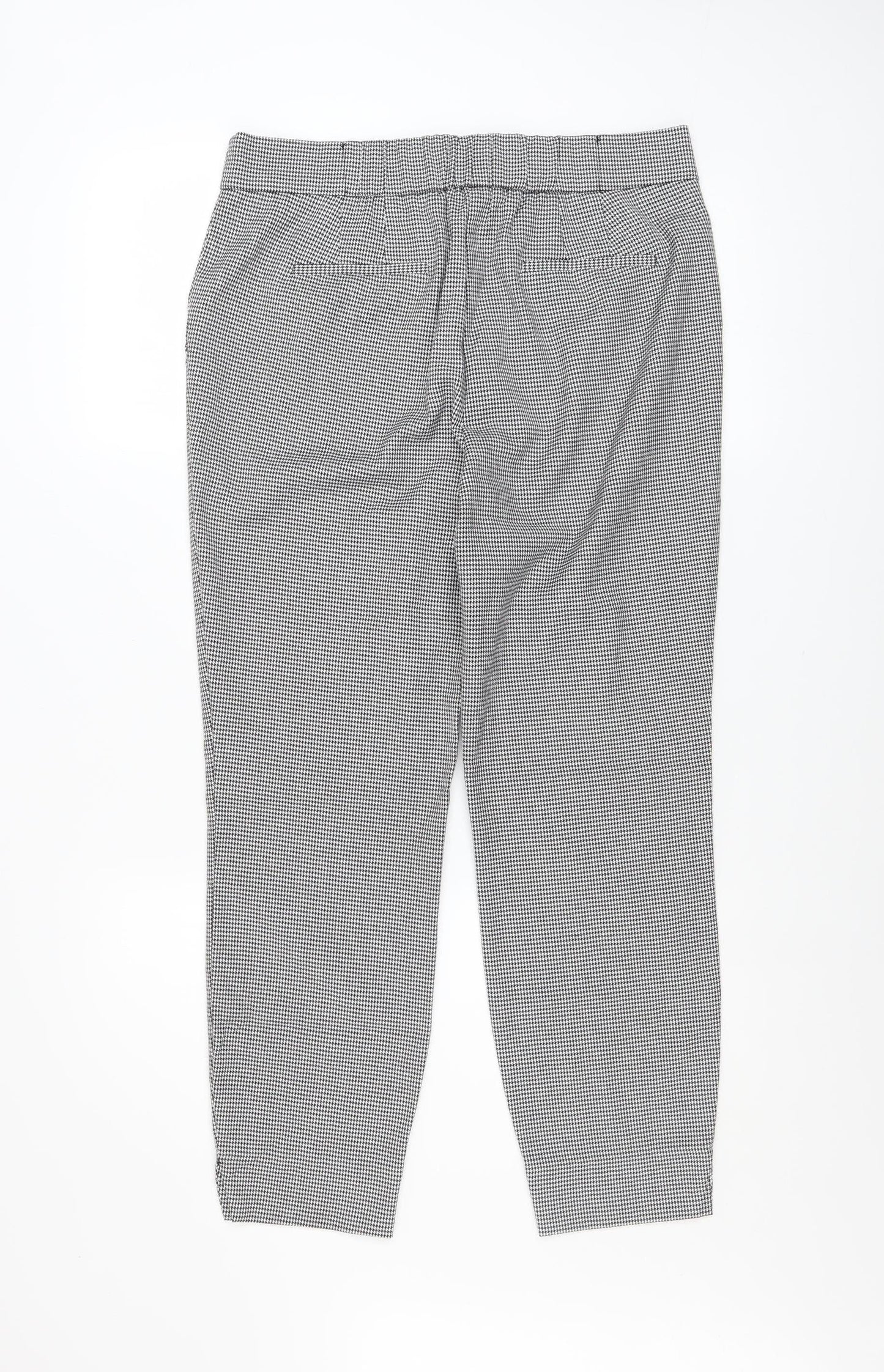 Et Vous Womens Black Houndstooth Slim Fit Stretch Trousers UK 12