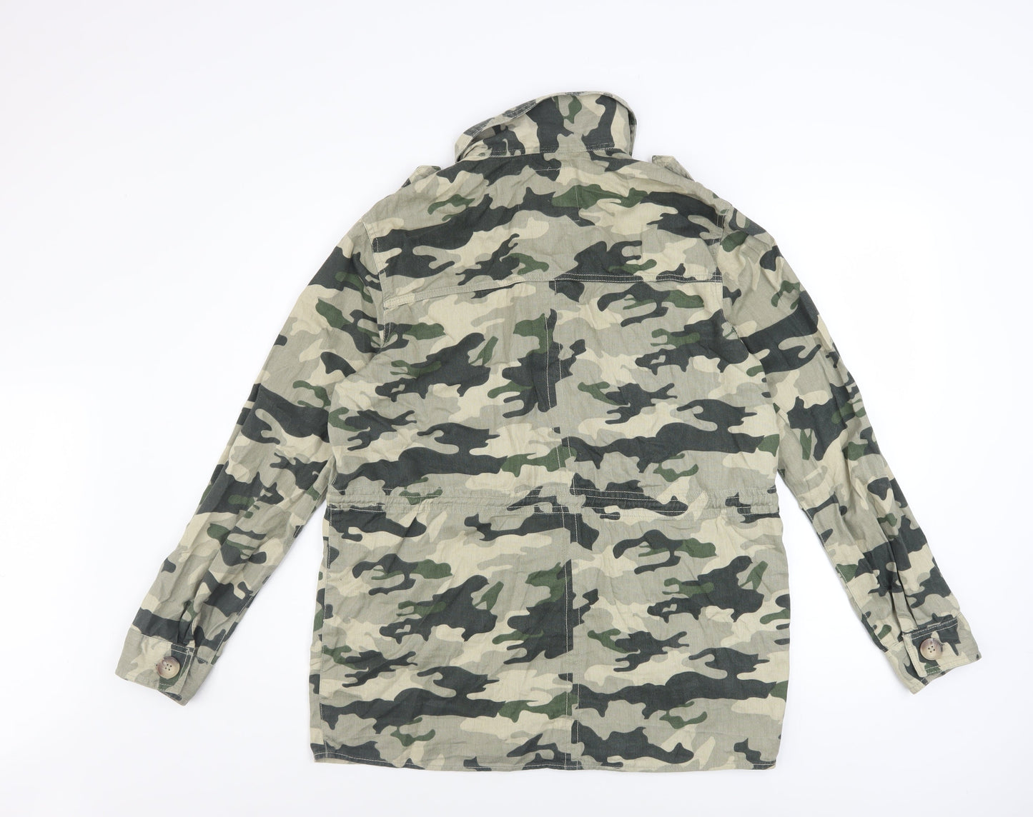 River Island Women Green Camouflage Military Jacket M