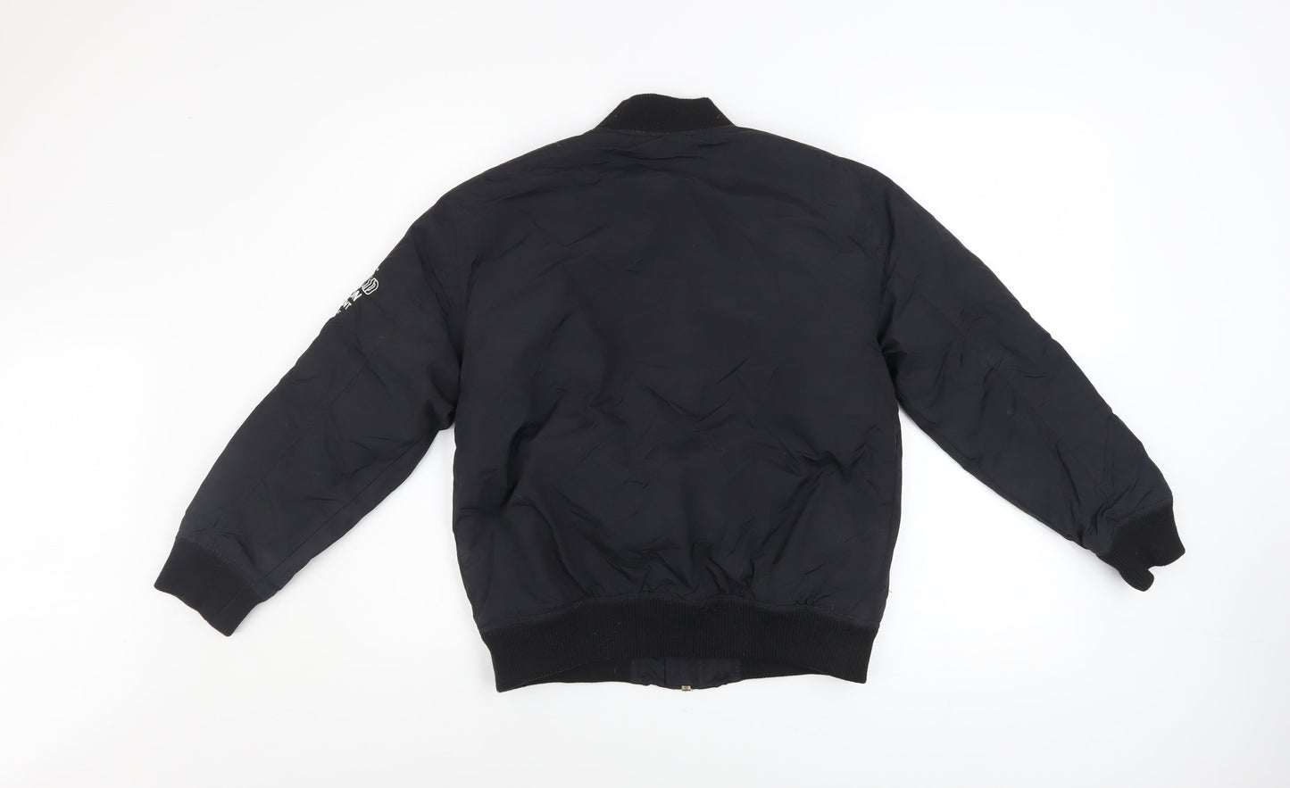 Gémo Boys Black Bomber Jacket 12 Years Lined Zip Military Style