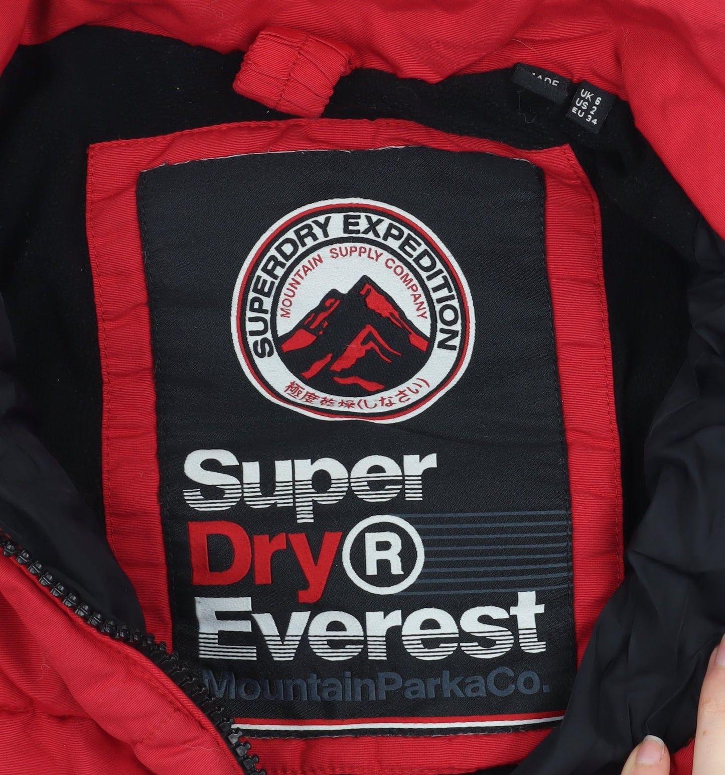 Superdry Women's Red Everest Puffer Jacket Size 6 Winter Coat