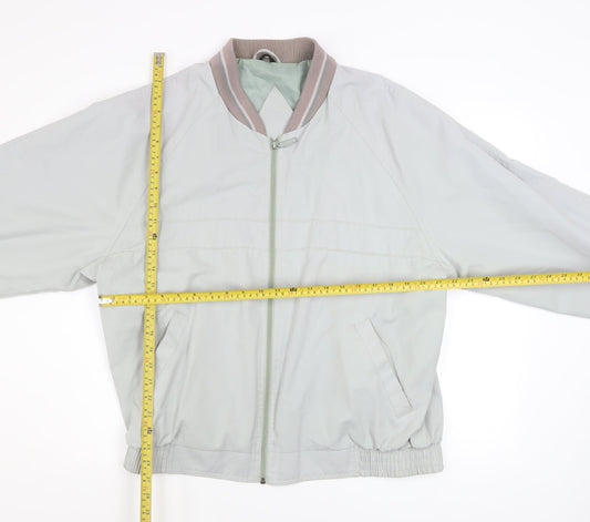 C&A Men's Grey Size 38 Bomber Jacket Polyester Cotton Lined
