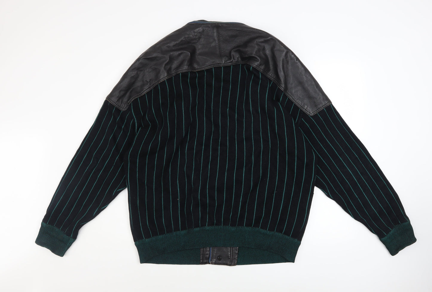 Torras Men's Black Wool & Leather Bomber Jacket Size 56 44in