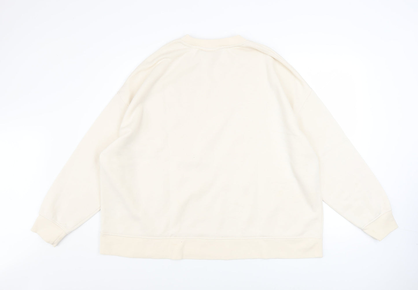 Disney Women Beige Mickey Mouse Heart Print Sweatshirt 2XL