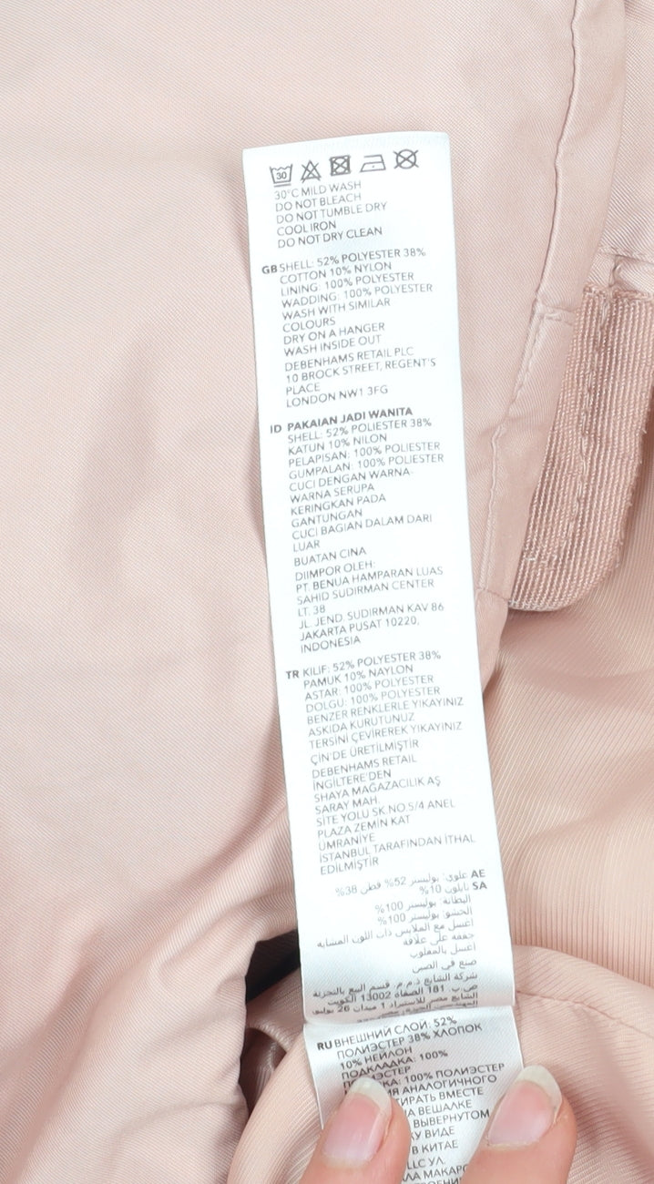RJR John Rocha Women Pink Long Puffer Coat Size 14 Winter Jacket