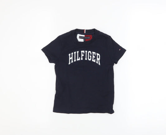 Tommy Hilfiger Boys Blue Logo Cotton Short Sleeve T-Shirt 3 Years