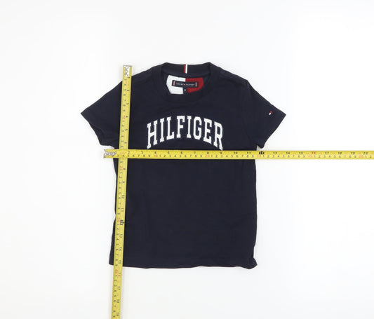 Tommy Hilfiger Boys Blue Logo Cotton Short Sleeve T-Shirt 3 Years