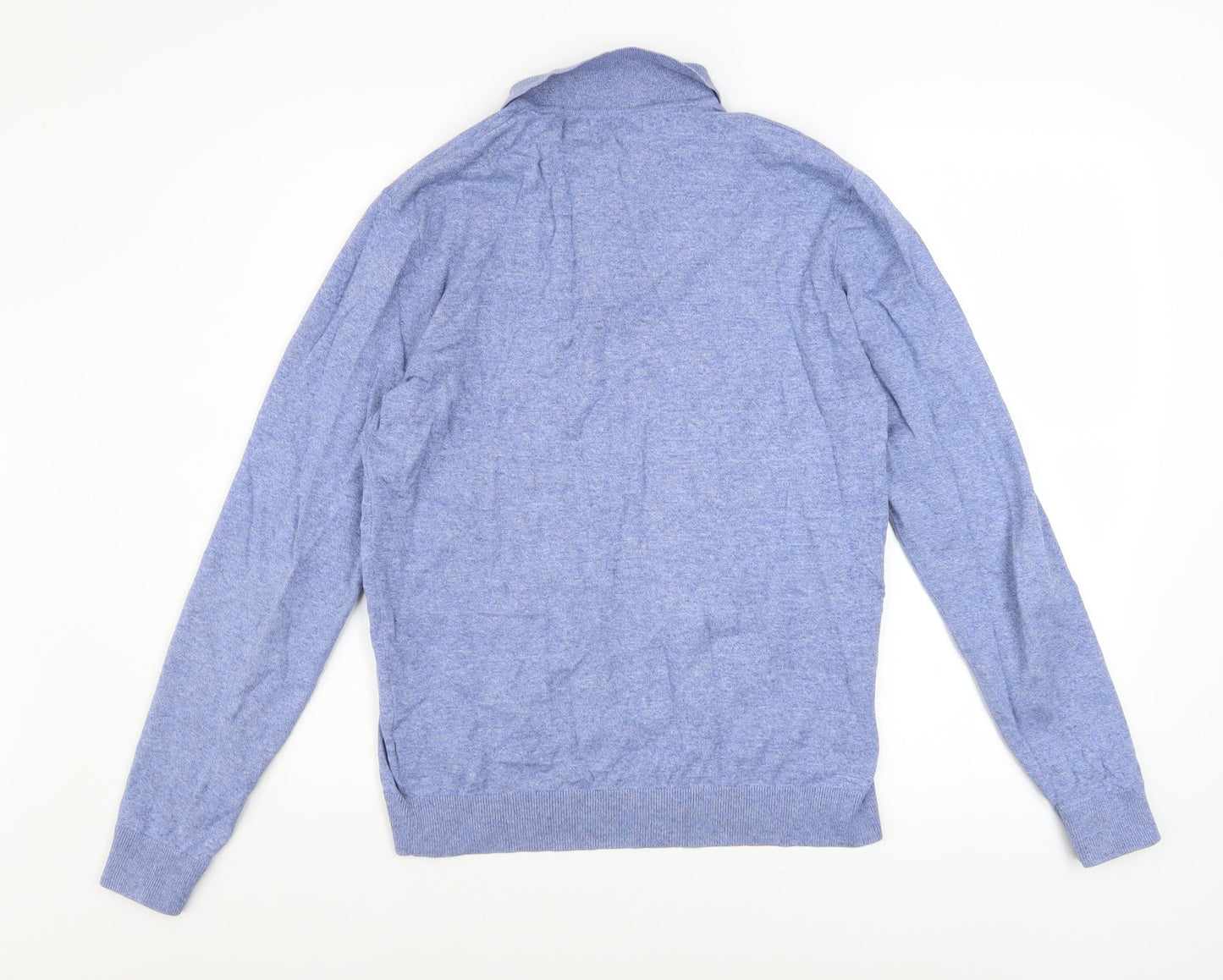 Next Men’s Blue Collared 1/2 Zip Cotton Knit Jumper Size M