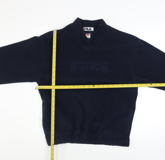 Fila Men's Blue Fleece Pullover Sweatshirt L Vintage Sportswear