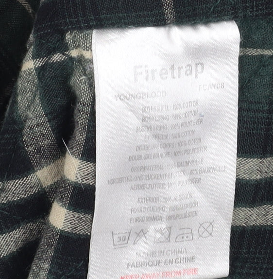 Firetrap Mens Black Military Jacket XS Cotton Mid-Length Casual Coat