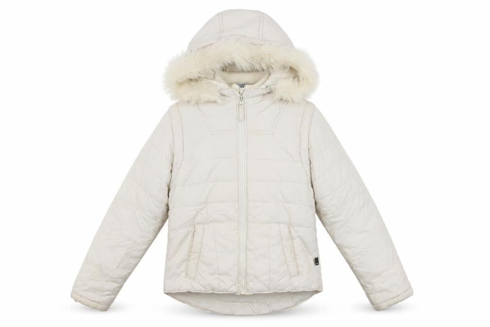 Vero Moda Women's Ivory Hooded Puffer Jacket Size S Winter Coat