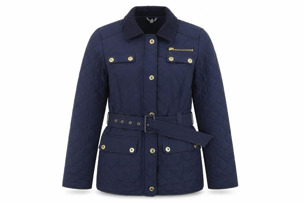 Marks and Spencer Women’s Blue Quilted Belted Jacket UK 12