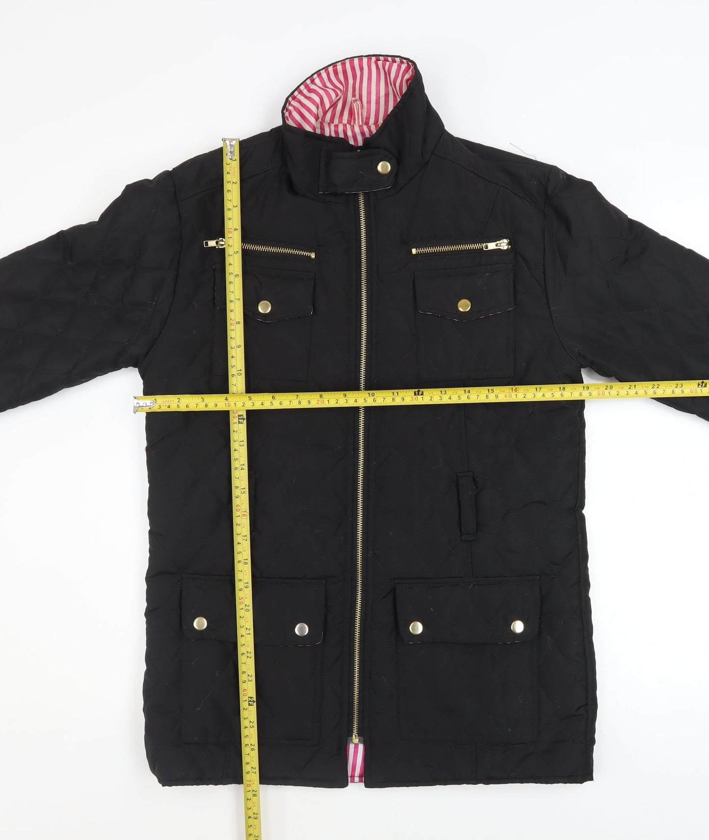 Urban Diva Women's Black Quilted Mid-Length Jacket L