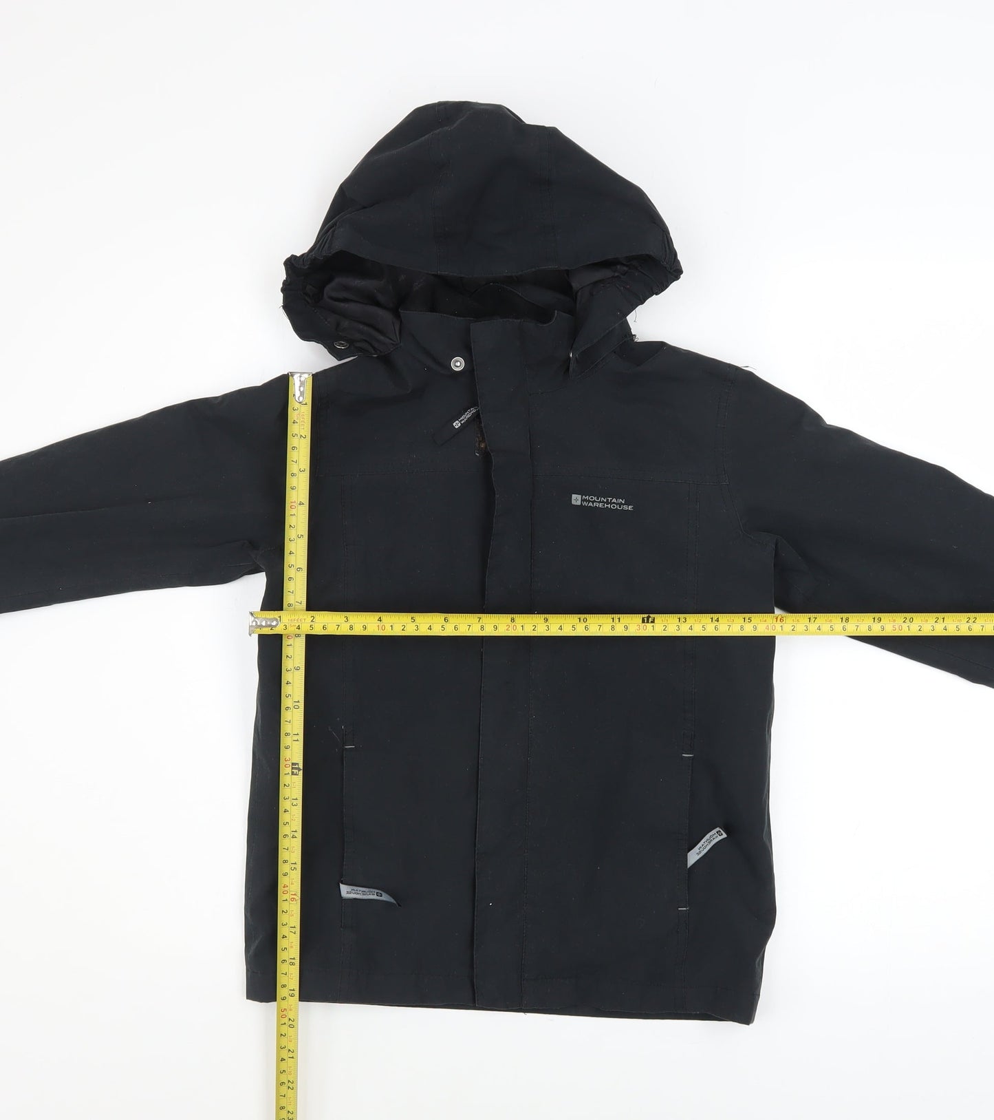 Mountain Warehouse Boys Black Waterproof Hooded Rain Coat Jacket 9-10 Years