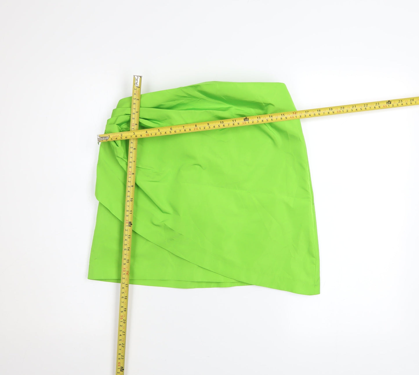 Zara Women Green Wrap Short Skirt Size 12 Polyester