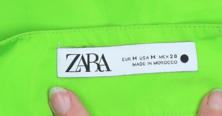 Zara Women Green Wrap Short Skirt Size 12 Polyester