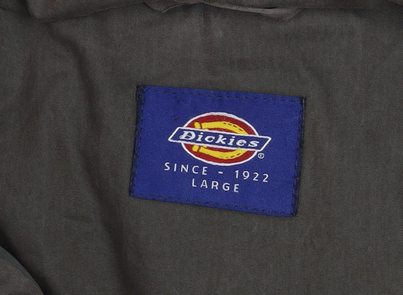 Dickies Men's Green Hooded Parka Jacket L Regular Fit