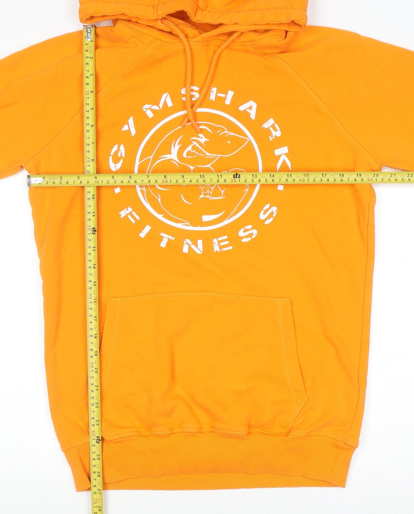 Gymshark Men’s Orange Pullover Hoodie Size S Regular Fit Logo Fitness