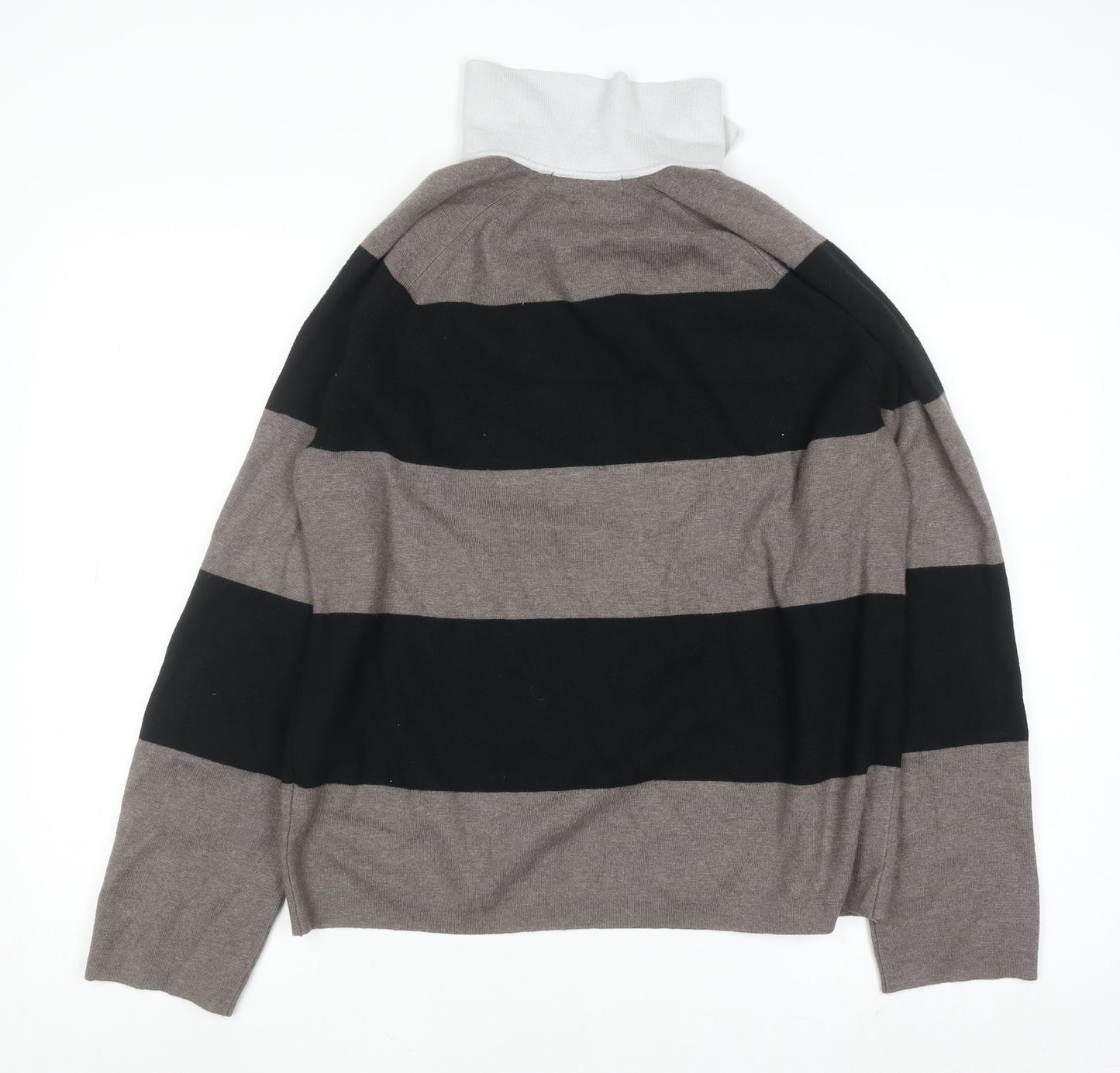 Marks and Spencer Womens Grey Black Striped Pullover Sweatshirt M