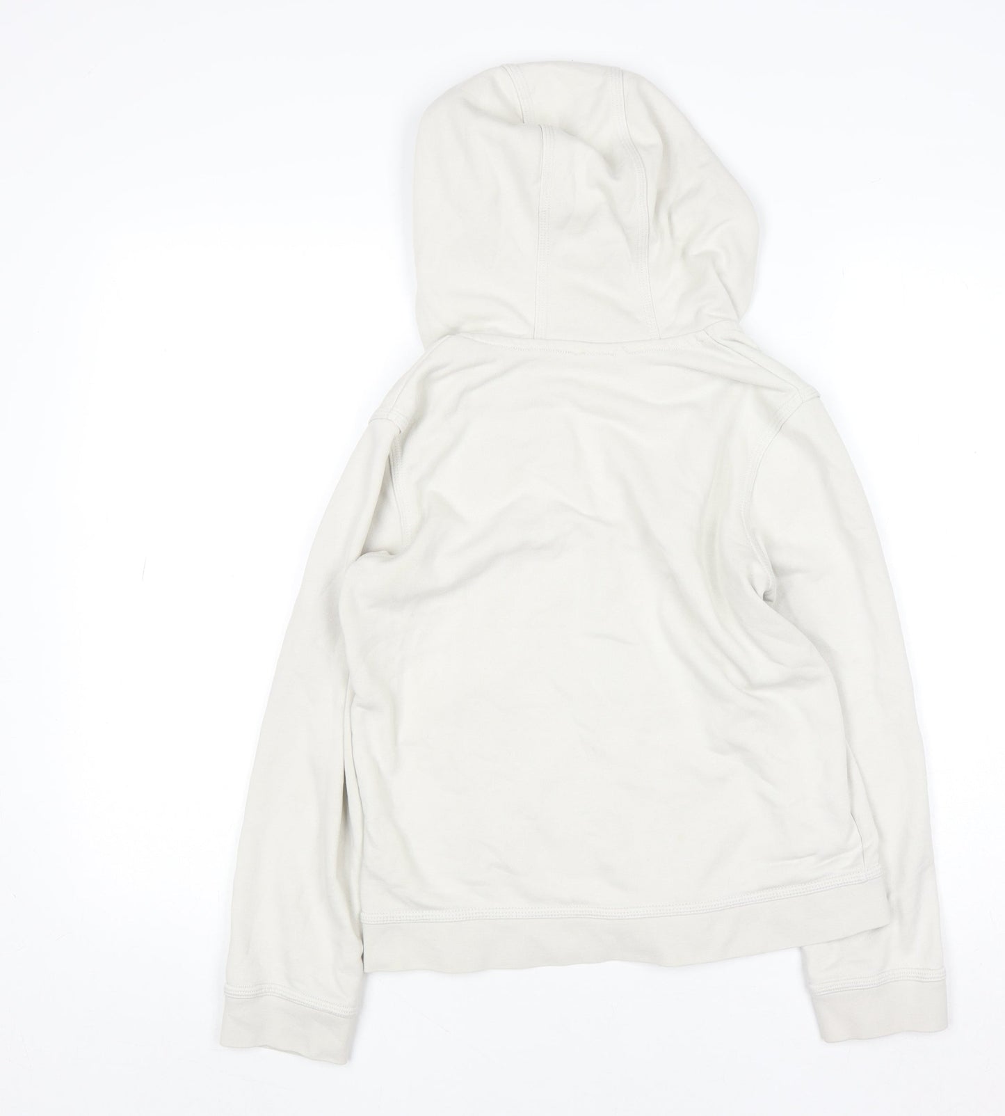 Nike Womens Beige Full Zip Hoodie Cotton Blend M