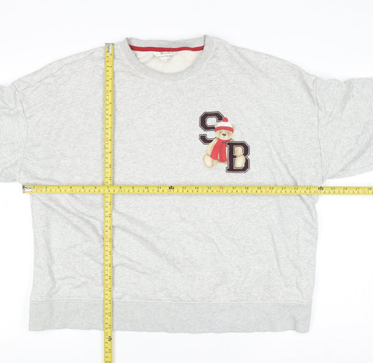 Marks and Spencer Womens Grey Spencer Bear Jumper Size 16 Pullover Sweatshirt