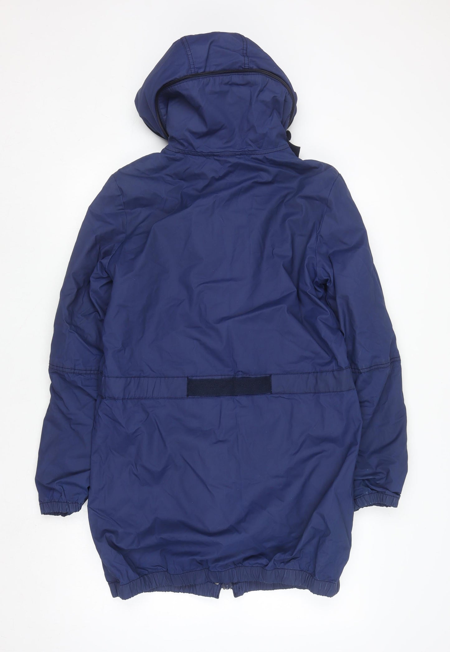 Adidas Men's Blue Hooded Parka Jacket Size 36 Lined Cotton Blend