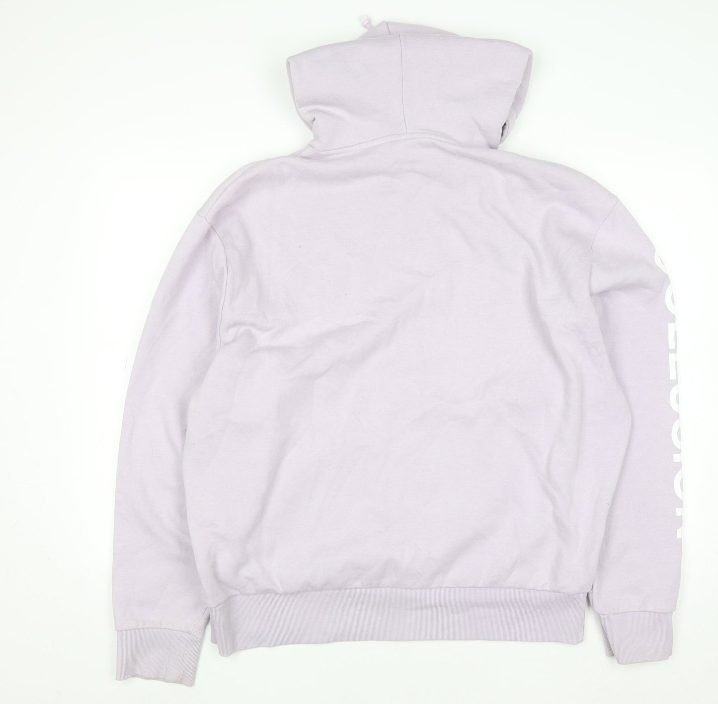 Collusion Women’s Lilac Pullover Hoodie L Cotton Blend Logo Print