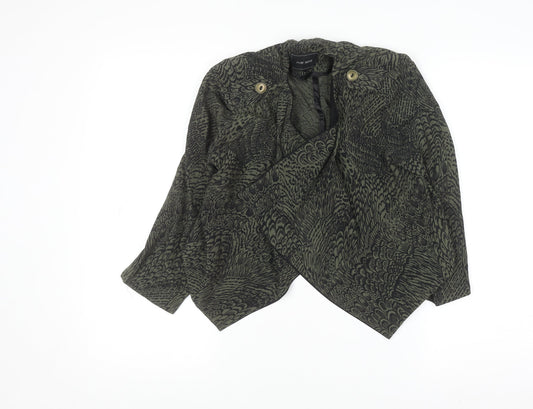 River Island Women’s Green Animal Print Wrap Blouse Size 6