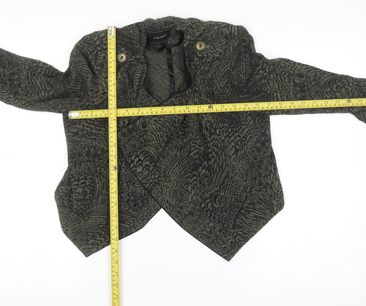 River Island Women’s Green Animal Print Wrap Blouse Size 6