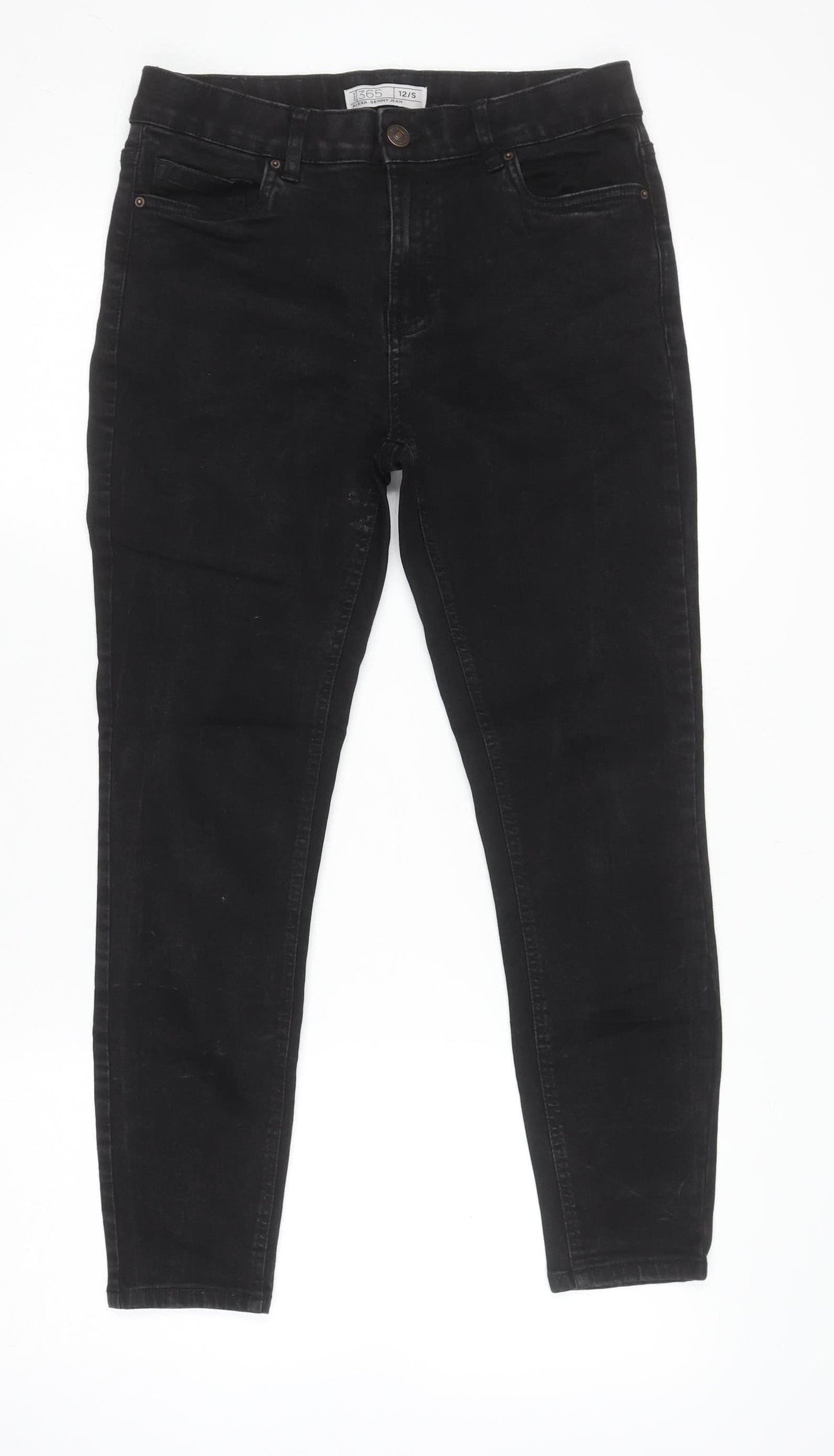 Denim 365 Women's Black Alexa Skinny Jeans Size 12 Slim Fit