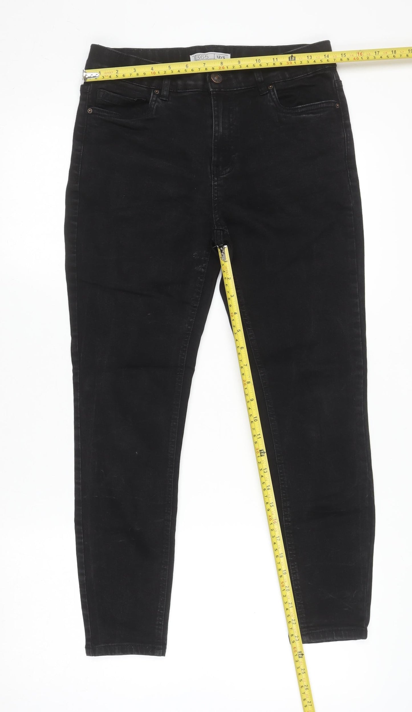 Denim 365 Women's Black Alexa Skinny Jeans Size 12 Slim Fit