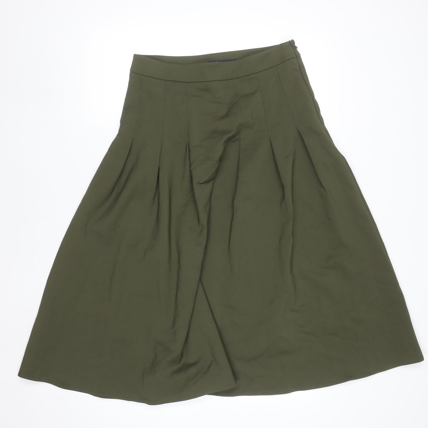 Marks and Spencer Womens Olive Green Midi A-Line Skirt Size 12